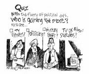 Editorial Cartoon - Political Ads TV Wins
