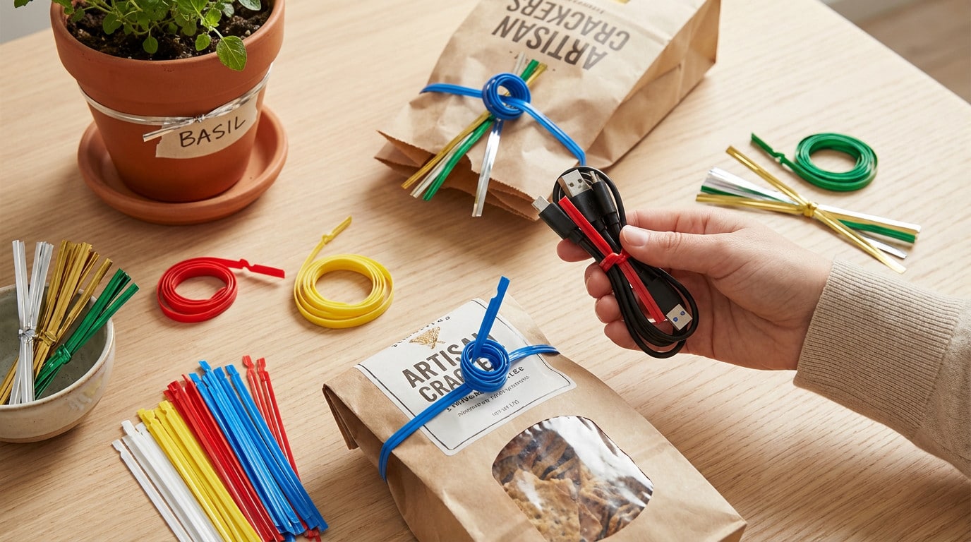 creative reuse of bread and twist ties