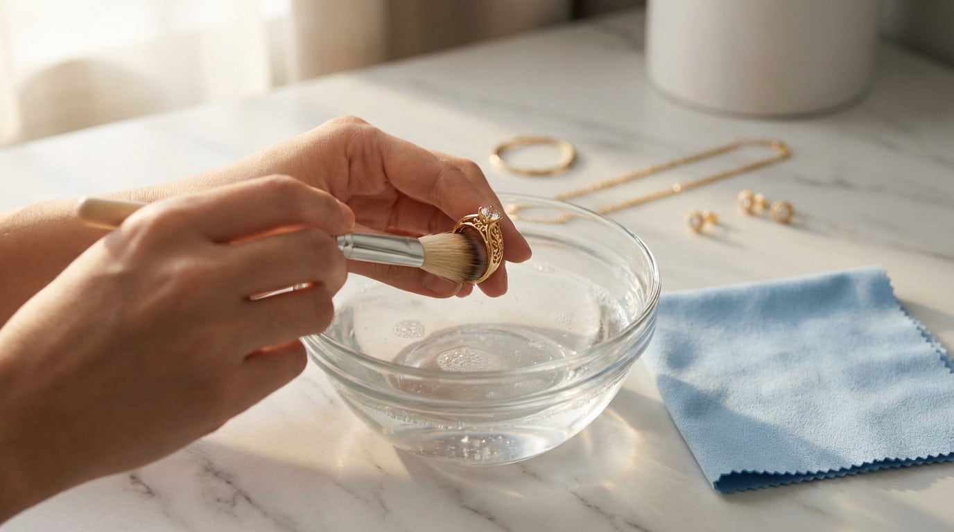 delicate gold ring cleaning