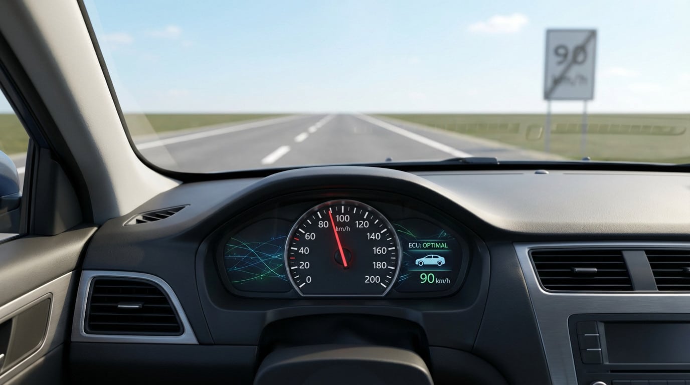 modern car dashboard controlled speed and tech