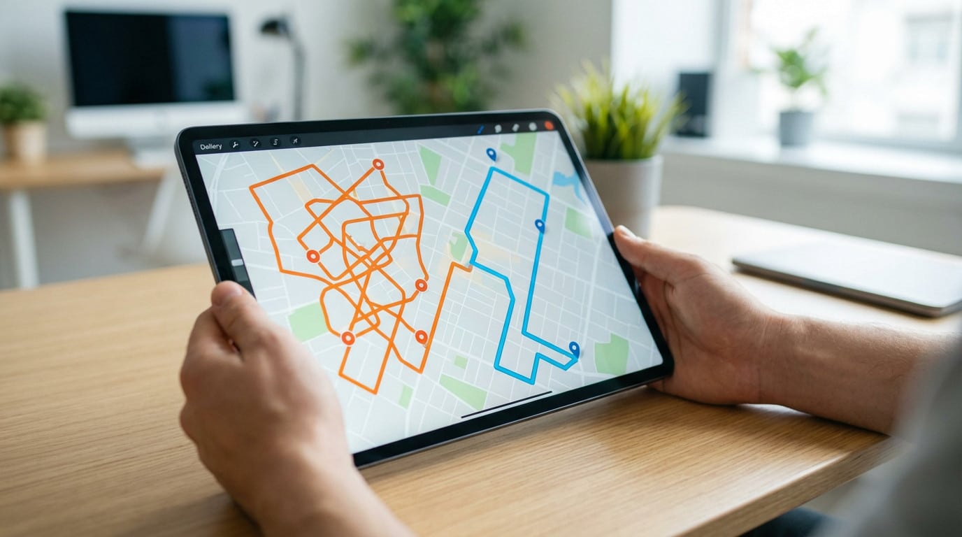 optimizing delivery routes on a digital map